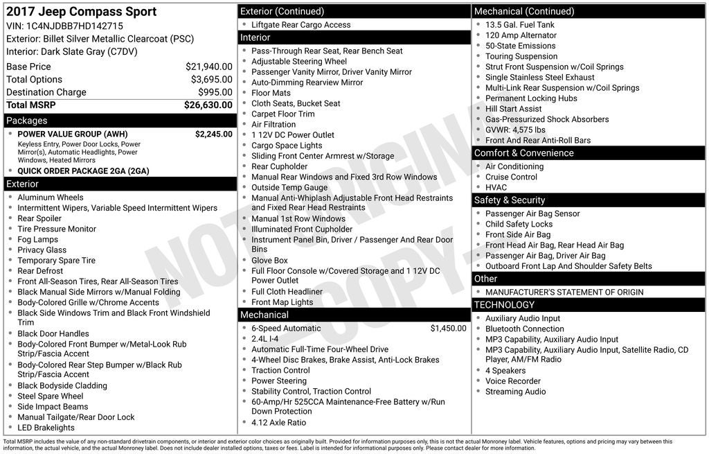 2017 Jeep Compass Sport