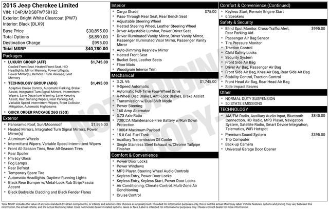 2015 Jeep Cherokee Limited