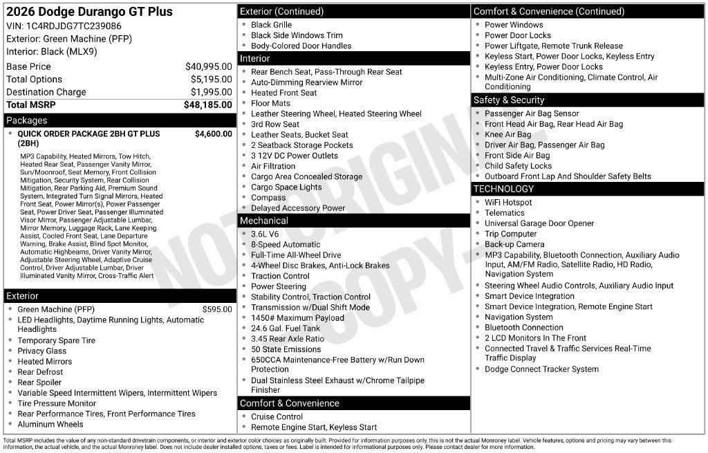 2026 Dodge Durango GT Plus
