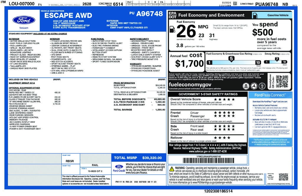 2023 Ford Escape ST-Line Select