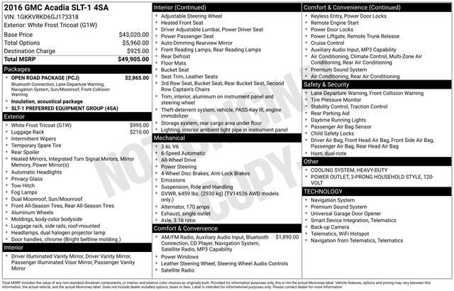 2016 GMC Acadia SLT-1