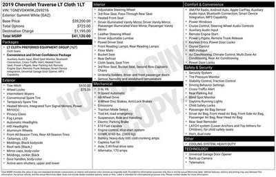 2019 Chevrolet Traverse LT Cloth w/1LT
