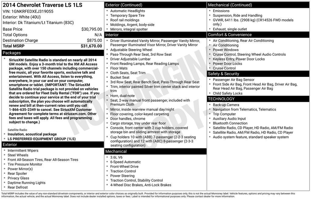 2014 Chevrolet Traverse LS