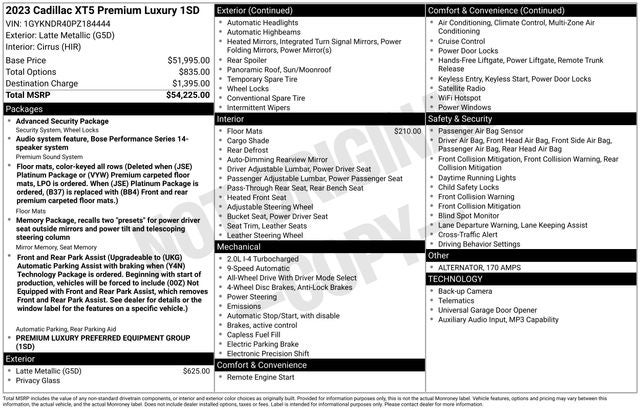 2023 Cadillac XT5 AWD Premium Luxury