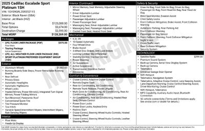 2025 Cadillac Escalade Sport Platinum