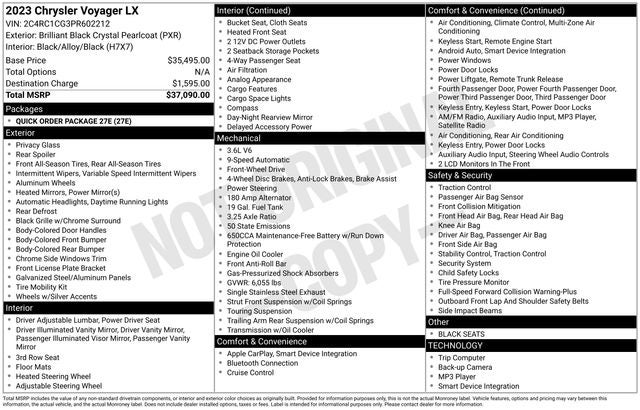 2023 Chrysler Voyager LX