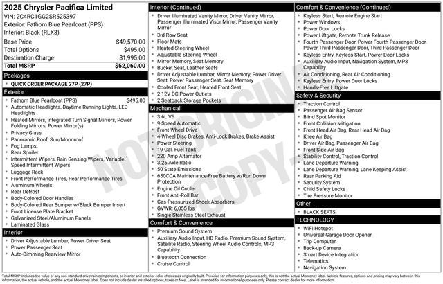 2025 Chrysler Pacifica Limited