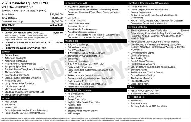 2023 Chevrolet Equinox FWD 2FL
