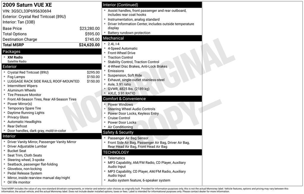 2009 Saturn VUE XE