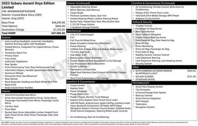 2023 Subaru Ascent Onyx Edition