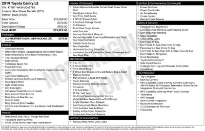 2019 Toyota Camry LE