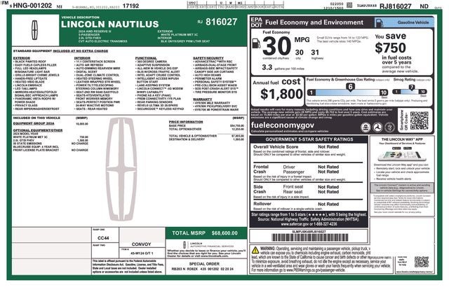 2024 Lincoln Nautilus Reserve