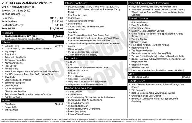 2013 Nissan Pathfinder Platinum