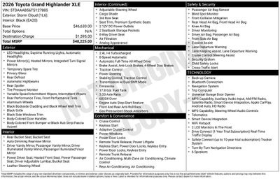 2026 Toyota Grand Highlander XLE