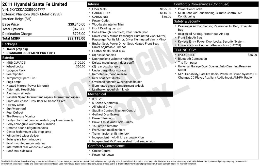 2011 Hyundai Santa Fe Limited