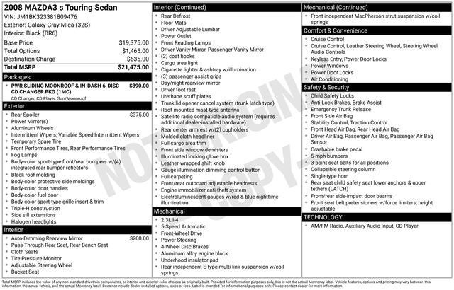 2008 Mazda Mazda3 s Touring