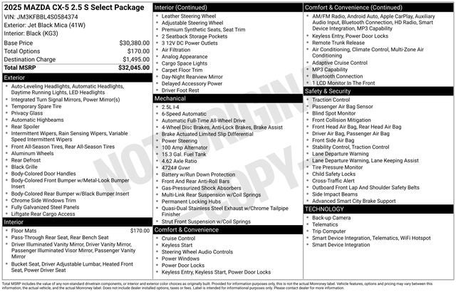 2025 Mazda Mazda CX-5 2.5 S Select Package