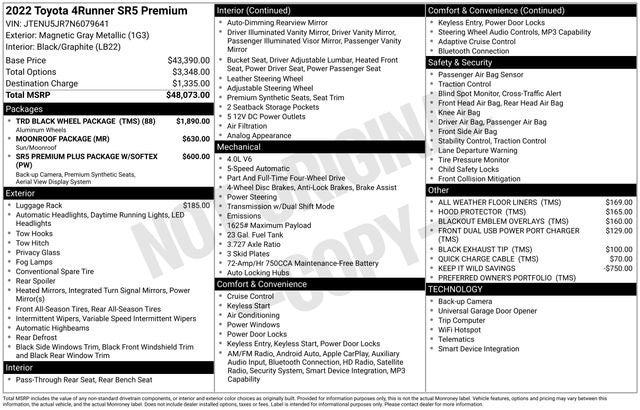 2022 Toyota 4Runner SR5 Premium
