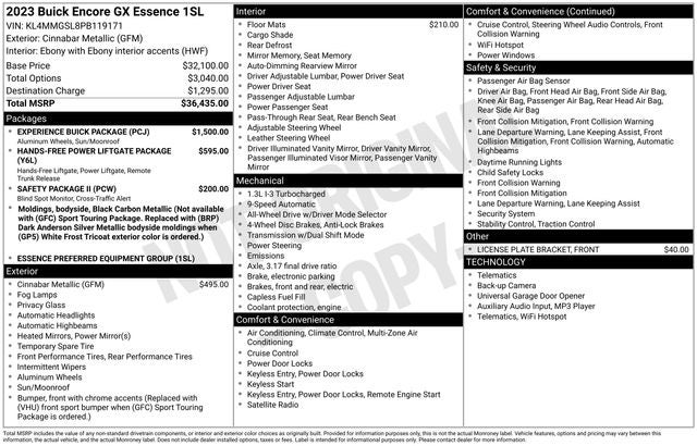 2023 Buick Encore GX Essence AWD