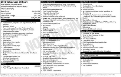 2015 Volkswagen CC 2.0T Sport
